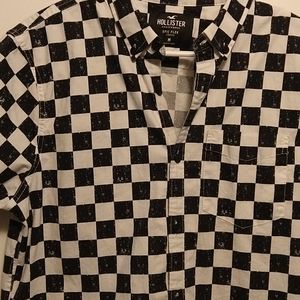 Hollister men's medium checkered button down